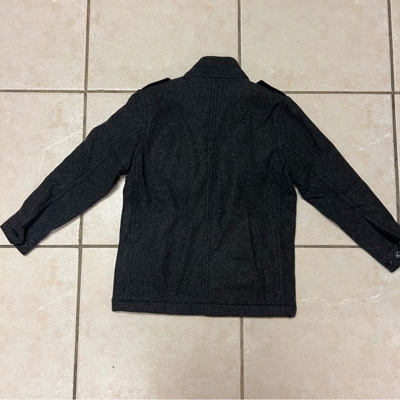 GAP Charcoal Military Field Jacket Kids Wool Blend Winter Cold Coat Size XL - Picture 4 of 5